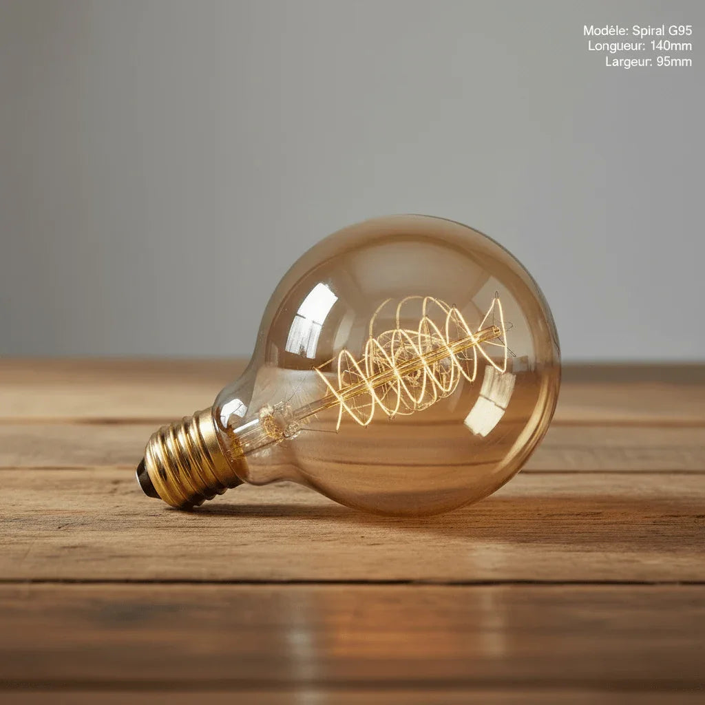 Ampoule bulbe style rétro modèle G95 culot E27