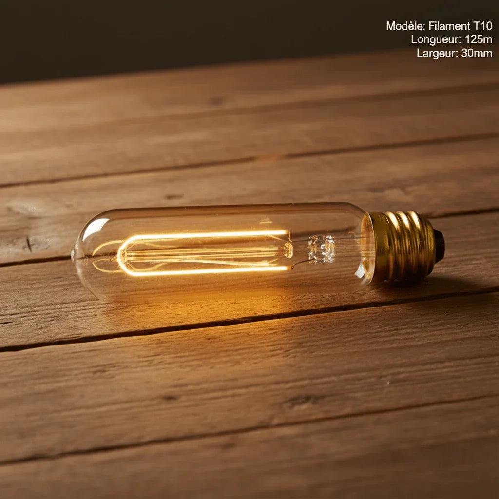 Ampoule style industriel modèle T10 à 40 watts
