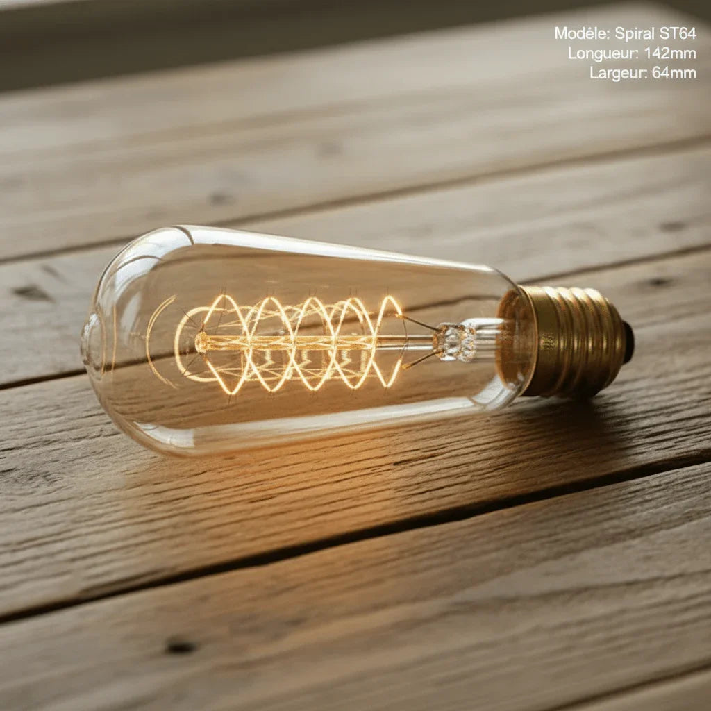 Ampoule vintage our culot E27 modèle ST64