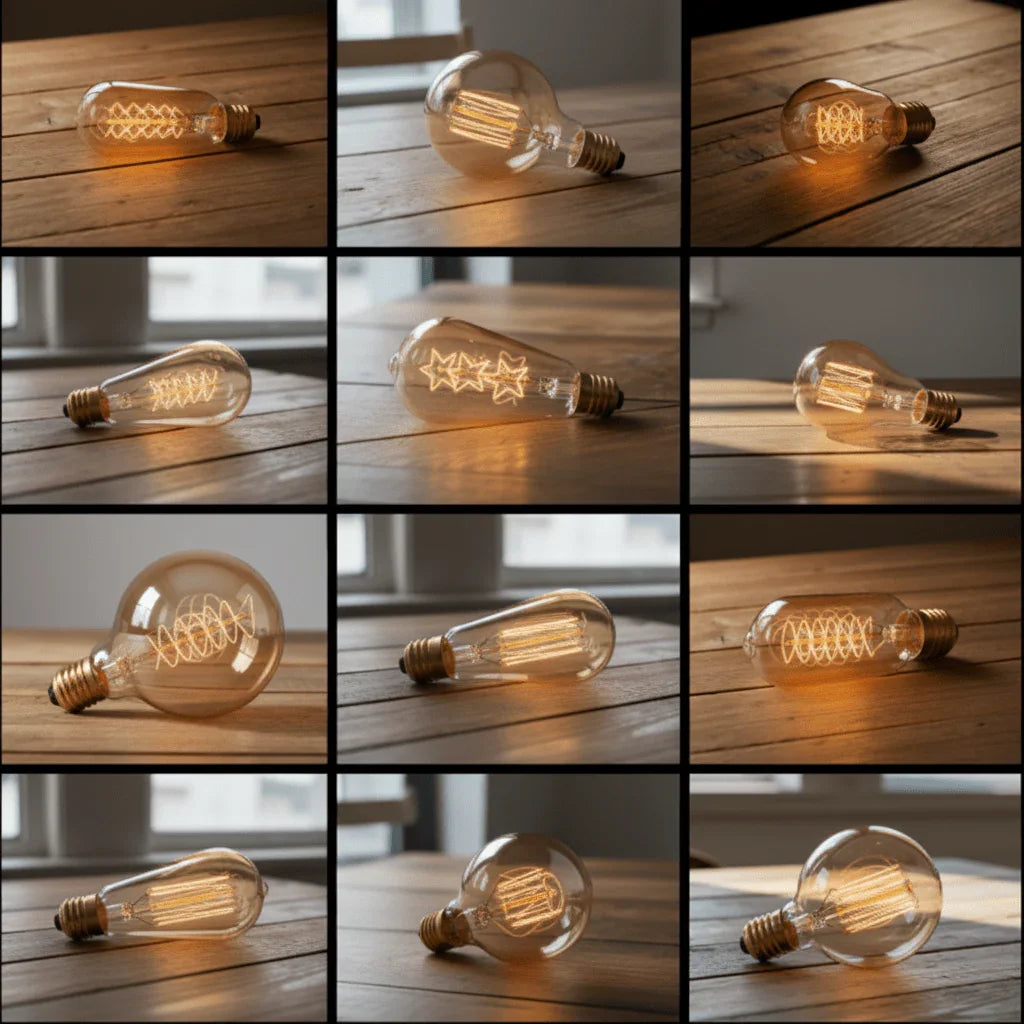 Panoplie d'ampoules vintage retro