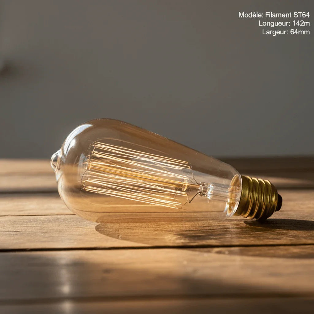 Ampoule à lumière chaude 40W modèle ST64
