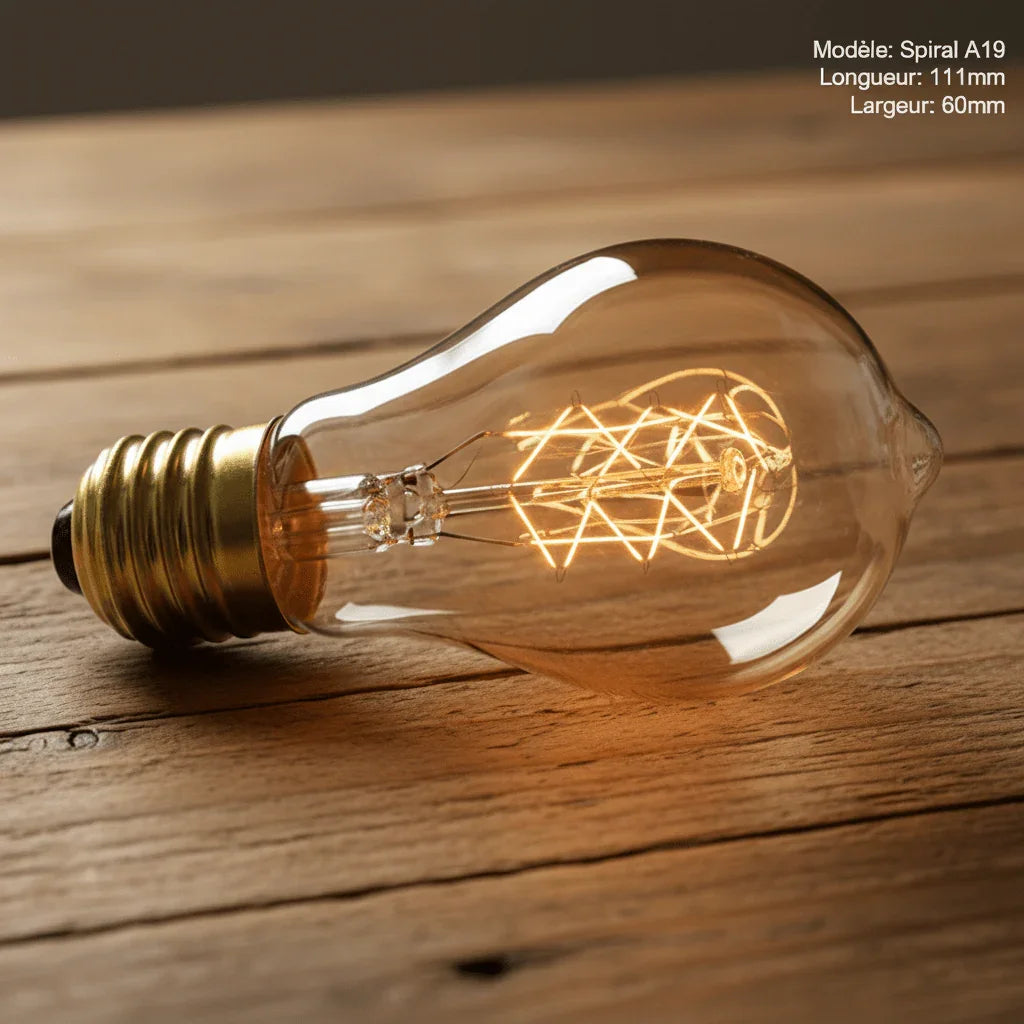 Ampoule style industriel à culot E27 modèle A19