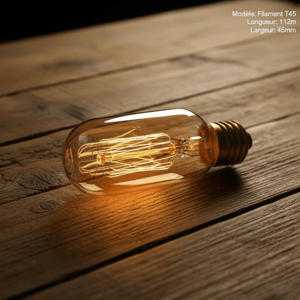 Ampoule à filament modèle T45 à 40 Watts