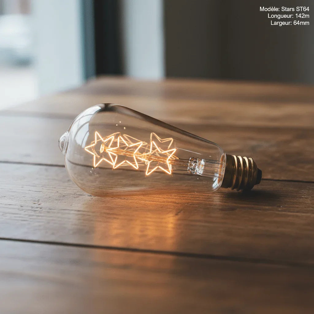Ampoule filament étoile au style rétro 